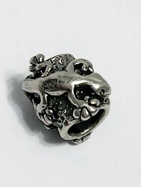 Amore Baci Sterling Silver Lizard Charm Bead for Bracelet / Necklace